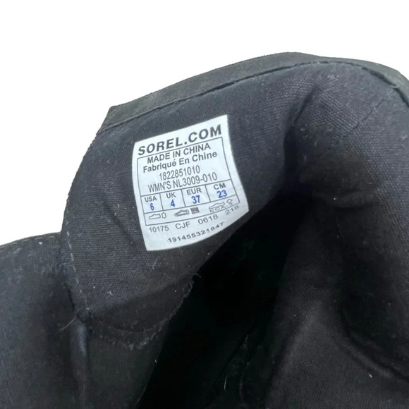 Sorel Phoenix Black Leather Waterptoof Moto Engineer Boot Size 6 - Picture 8 of 10